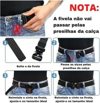 Cinto Militar Tático para Homens Resistentes - PowerBelt®